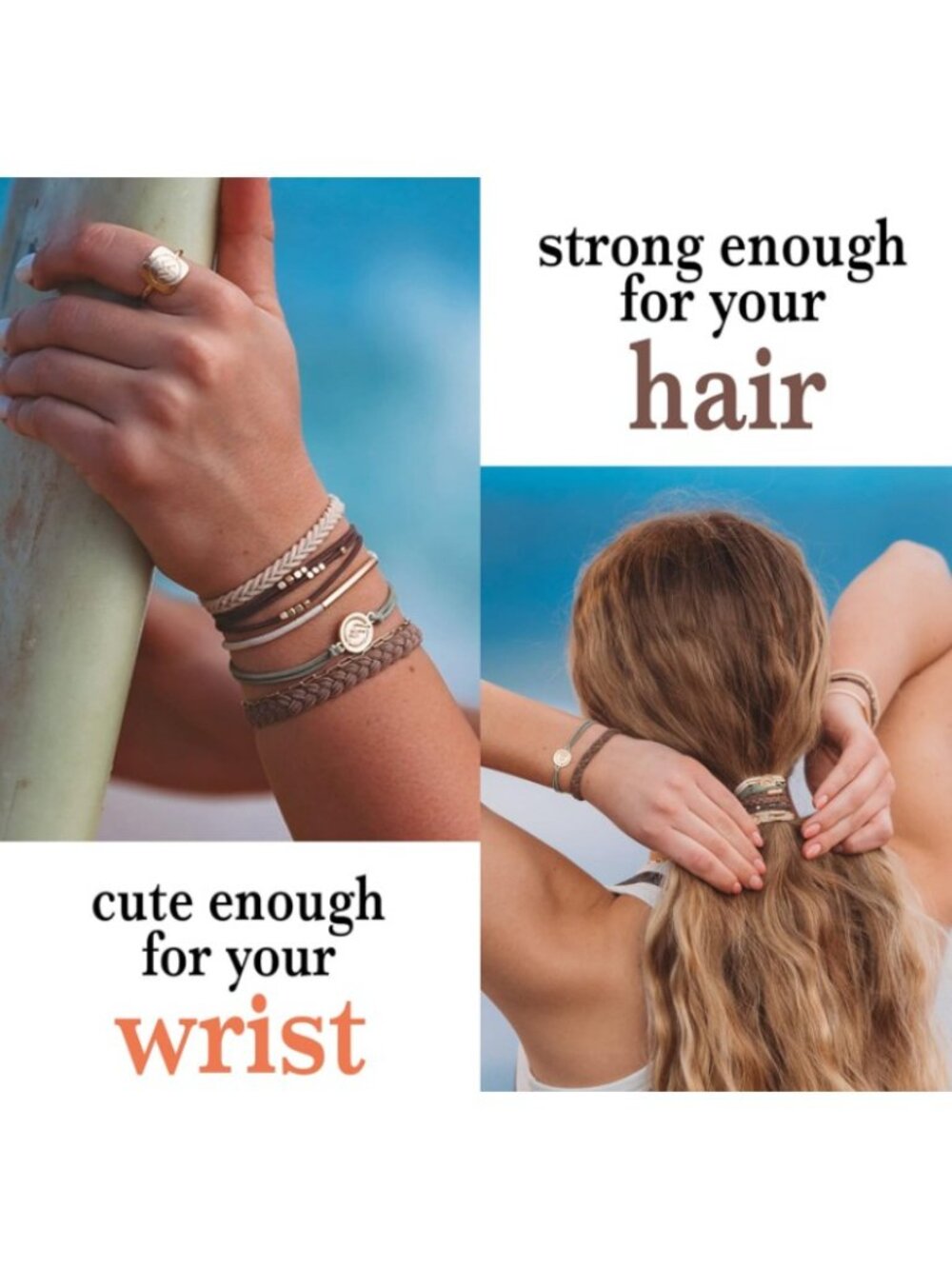 K'Lani Hair Tie Bracelets - Medium - Set of 5 "Climb" - Picture 3 of 4